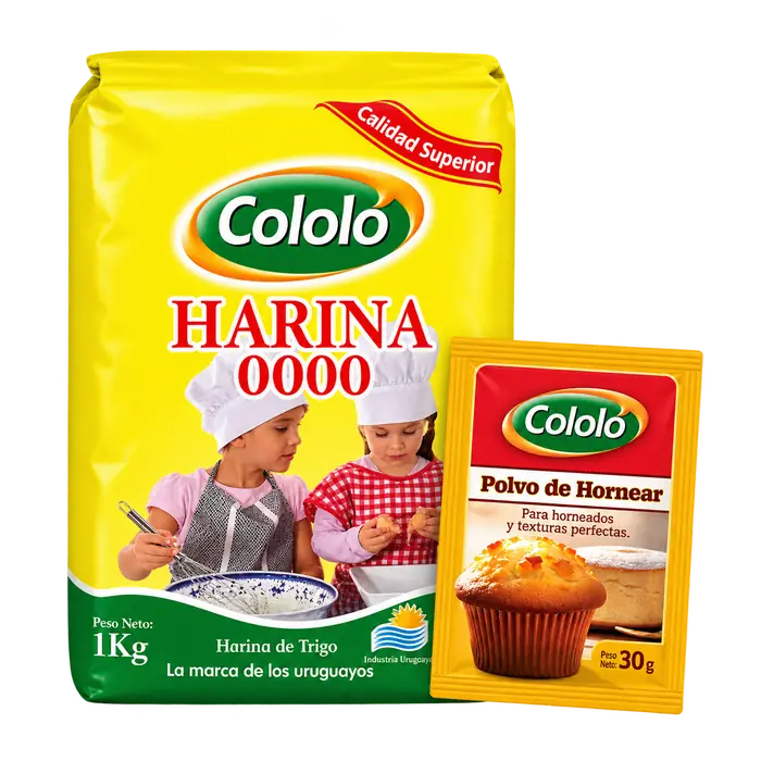Harina 0000 con polvo de hornear Cololó