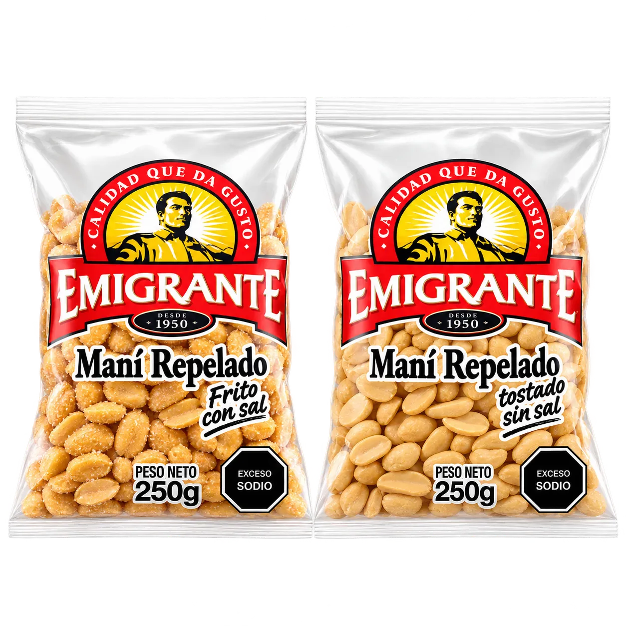 Maní frito con sal o tostado sin sal Emigrante