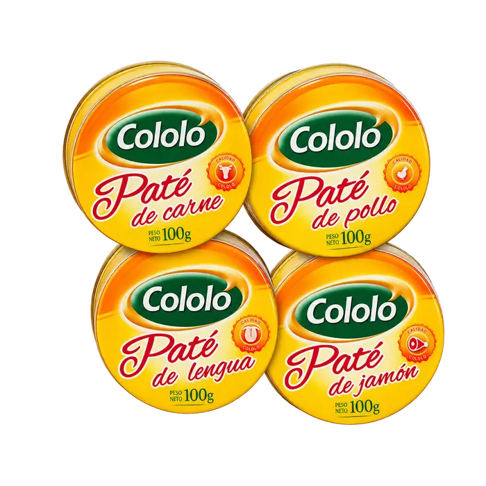 Paté de carne, jamón, pollo o lengua Cololó