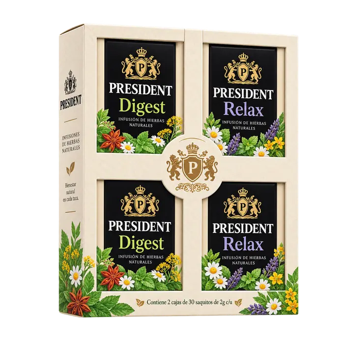 Té Relax o Digest Pack Duo President