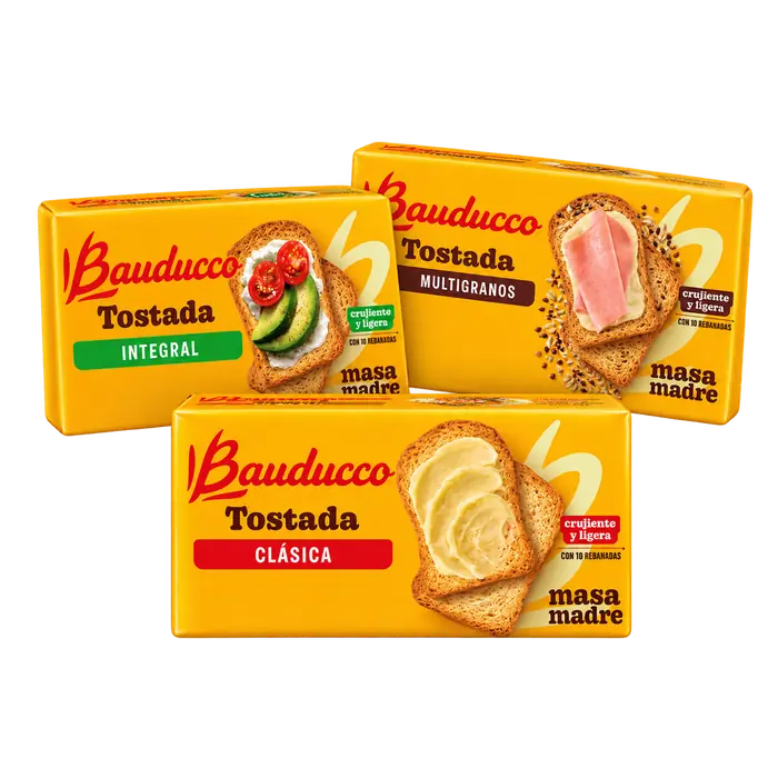 Tostadas clásica, integral o multigranos Bauducco